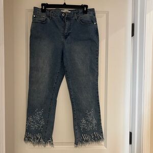 Elegant Embroidered Denim Jeans
